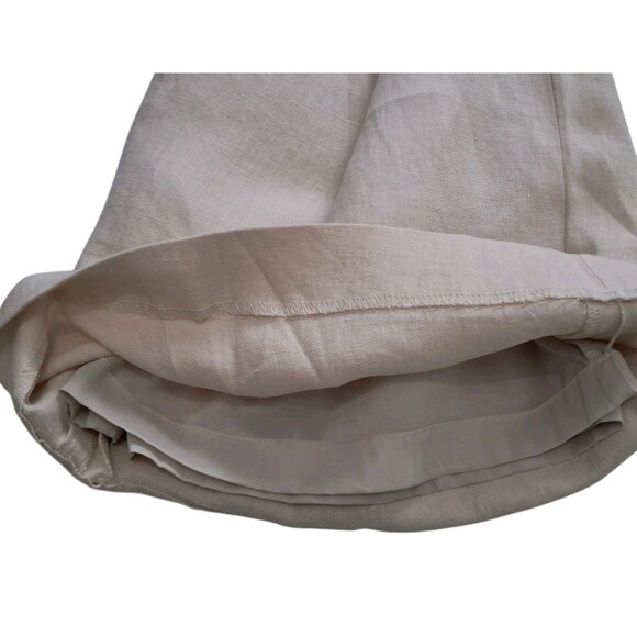 Talbots 100% Linen Pants Women's 18 Beige High Rise Wide Leg Lined Work Career - Picture 4 of 13